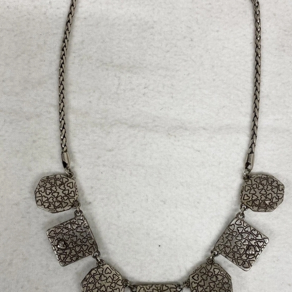 Vintage Brighton Silvertone Statement Necklace 18” Long - Picture 3 of 3